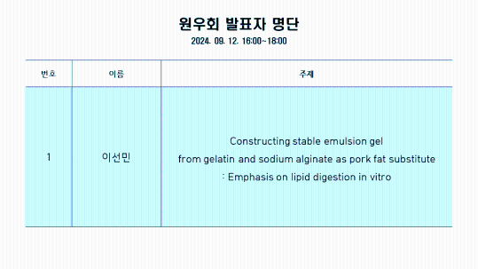 원우회 발표자 리스트